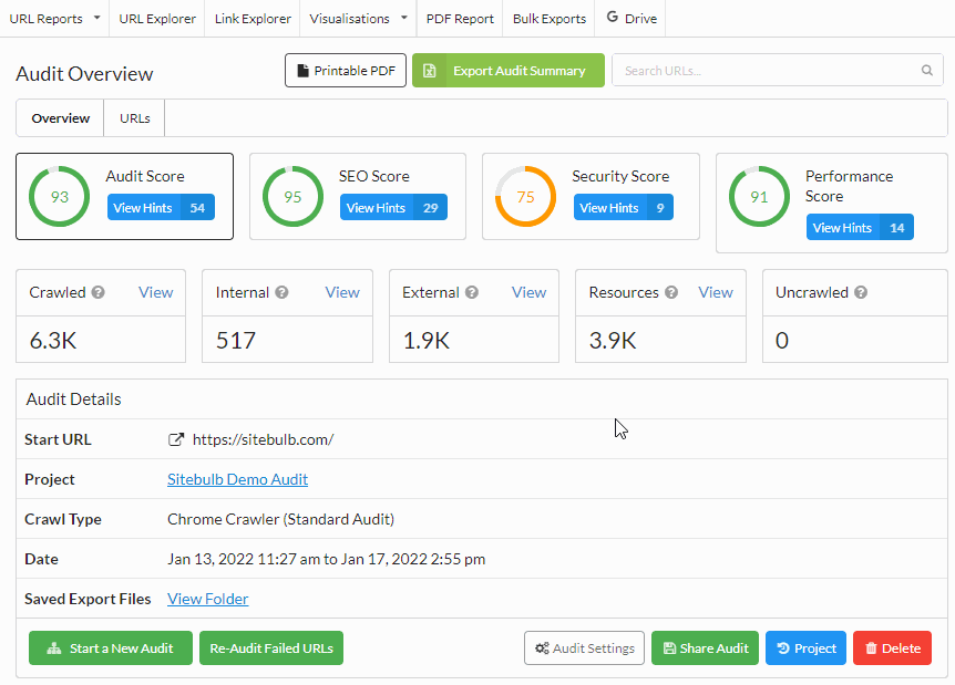 New URL Reports