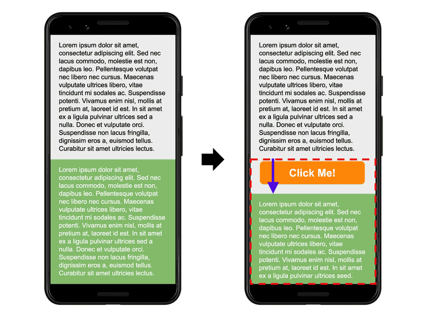 Example of layout shift