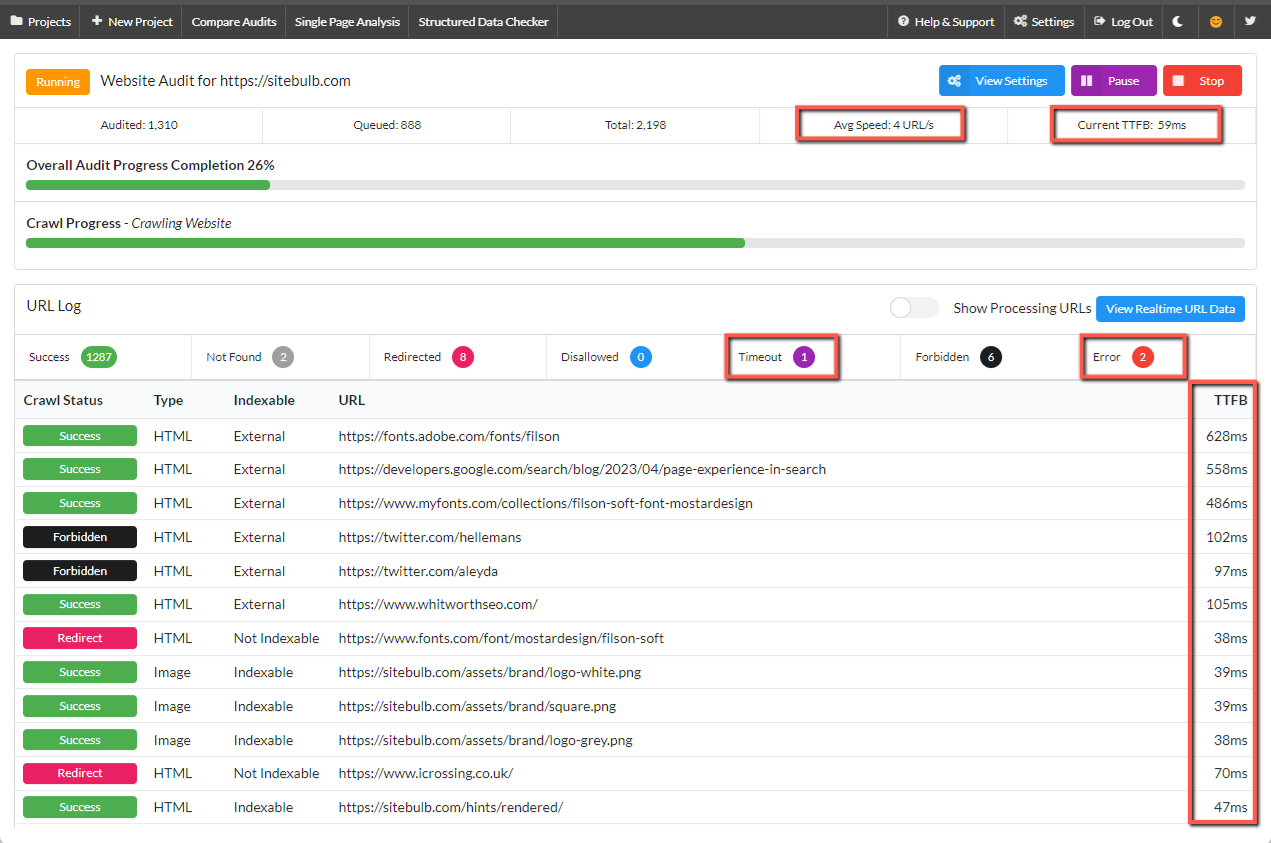 Crawl Speed Metrics