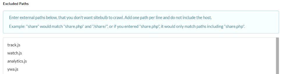 Excluded Paths - Global Settings