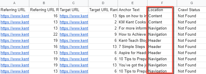 Location Column