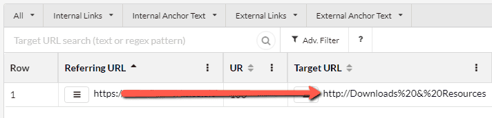 Malformed Links target