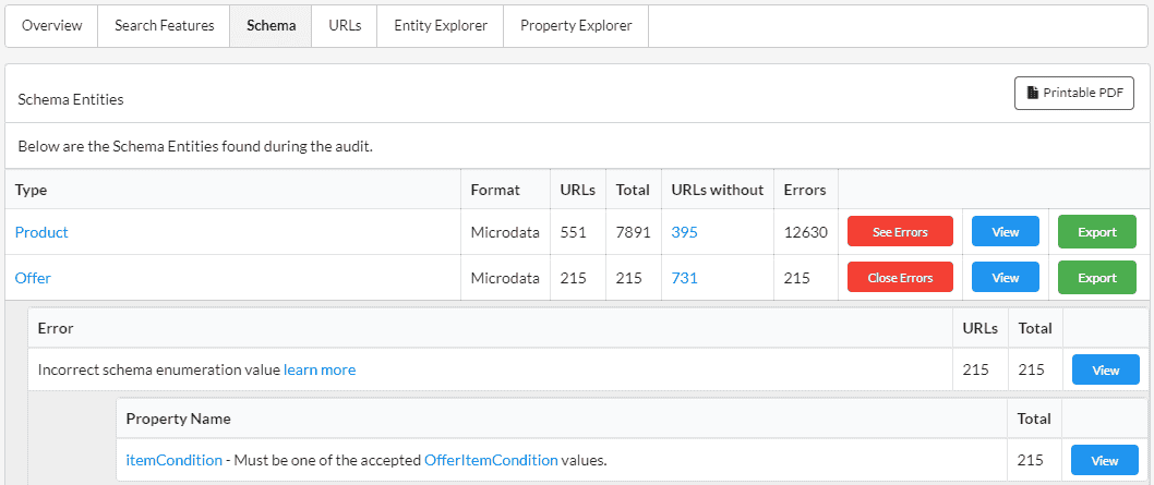 Schema validation