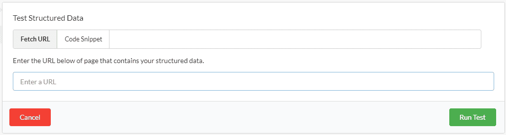 Structured Data Testing Tool - interface